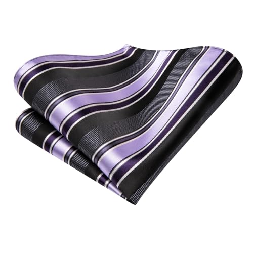 Image of Dubulle Silk Ties Set for Men Formal Paisley Striped Necktie Pocket Square Cufflinks 3PCS Sets Wedding Business Party