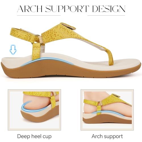 ERGOfoot Orthopedic Sandals for Women, Adjustable Thong Arch Support Flip Flops Stylish Dress Sandals for Standing All Day2