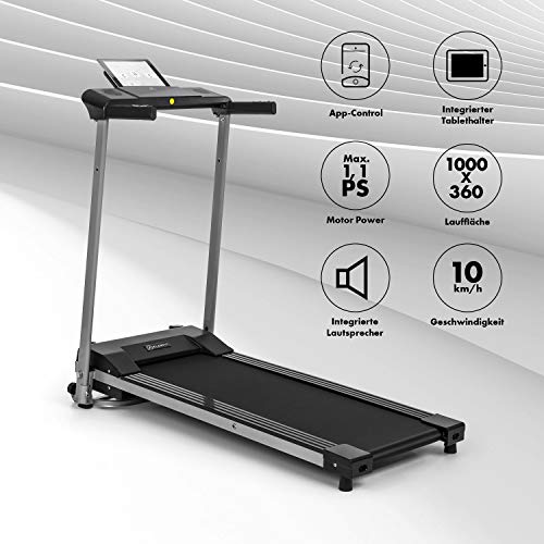 Klarfit Treado Active Laufband Klappbar, Treadmill mit 1,1 PS Motorleistung, Laufband für Zuhause Treadmill Walking Pad… – Bild 3
