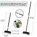 Floor Scrubbing Brush Stiff Bristles with 49.6 inches Telescopic Long Handle, Yard Brush Concrete Broom for Cleaning Garden, Patio Bathroom, Kitchen, Garage, Deck, Tile, Marble, Stone, Wood Floors