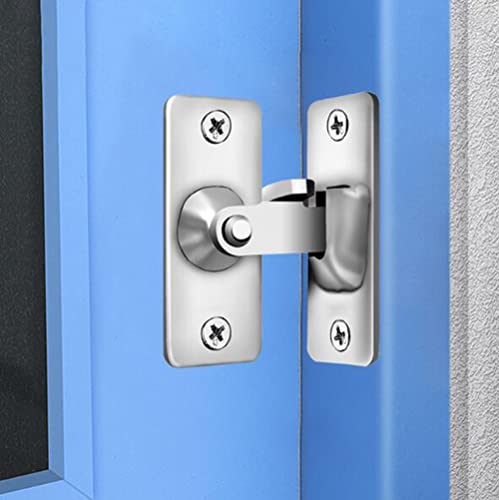 90 Degree Right Angle Door Lock Bolt Lock cam Lock Door and Window Sliding Lock Lever Bolt Storage Sliding Door Lock Pocket Special Door Lock (Silver)