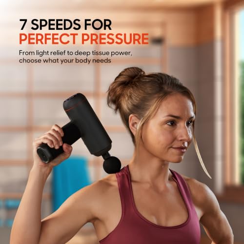 Image of Sharper Image PowerBoost Max Massage Gun [2026 Version] Anti-Stall Deep Tissue Percussion Massager| 7 Speeds| Workout Muscle Recovery| Pain Relief| Back & Shoulder Massage Tool| Gifts for Men Women