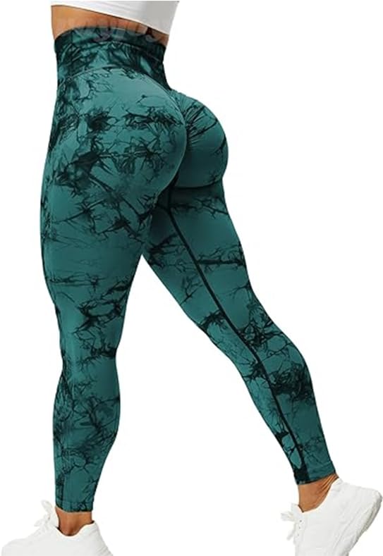 Tie-Dye Print Seamless Leggings for Women High Waist Yoga Pants, Scrunch Butt Lifting Elastic Tights-picture-25