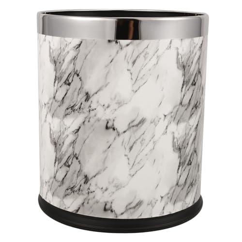 Caneca de basuras con diseño mármol blanco para baño y cocina miniatura 1