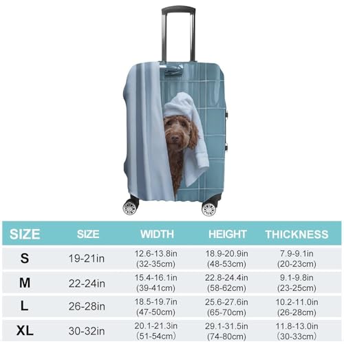 Bath Labradoodle Travel Luggage Cover for Suitcase 19-32 Inches Elastic Washable Baggage Protector2