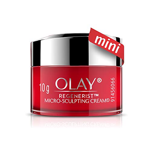 Olay Skin plumping formula Regenerist Microsculpting Day Cream - Mini with Hyaluronic Acid, Niacinamide & Pentapeptides (Suitable for Normal, Dry, Oily & Combination skin, 10 ml)