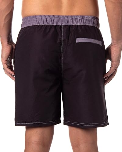 DC Comics Superman Men's Swimming Trunks Pool Waterpark Board Shorts Mesh Netting Elastic Waistband (Small) Black4