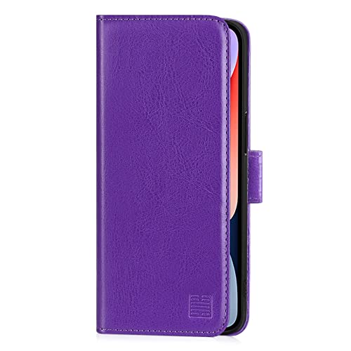 32nd Book Wallet PU Leather Flip Case Cover For Apple iPhone 14 (6.1"), Design With Card Slot and Magnetic Closure - Purple - Image 4