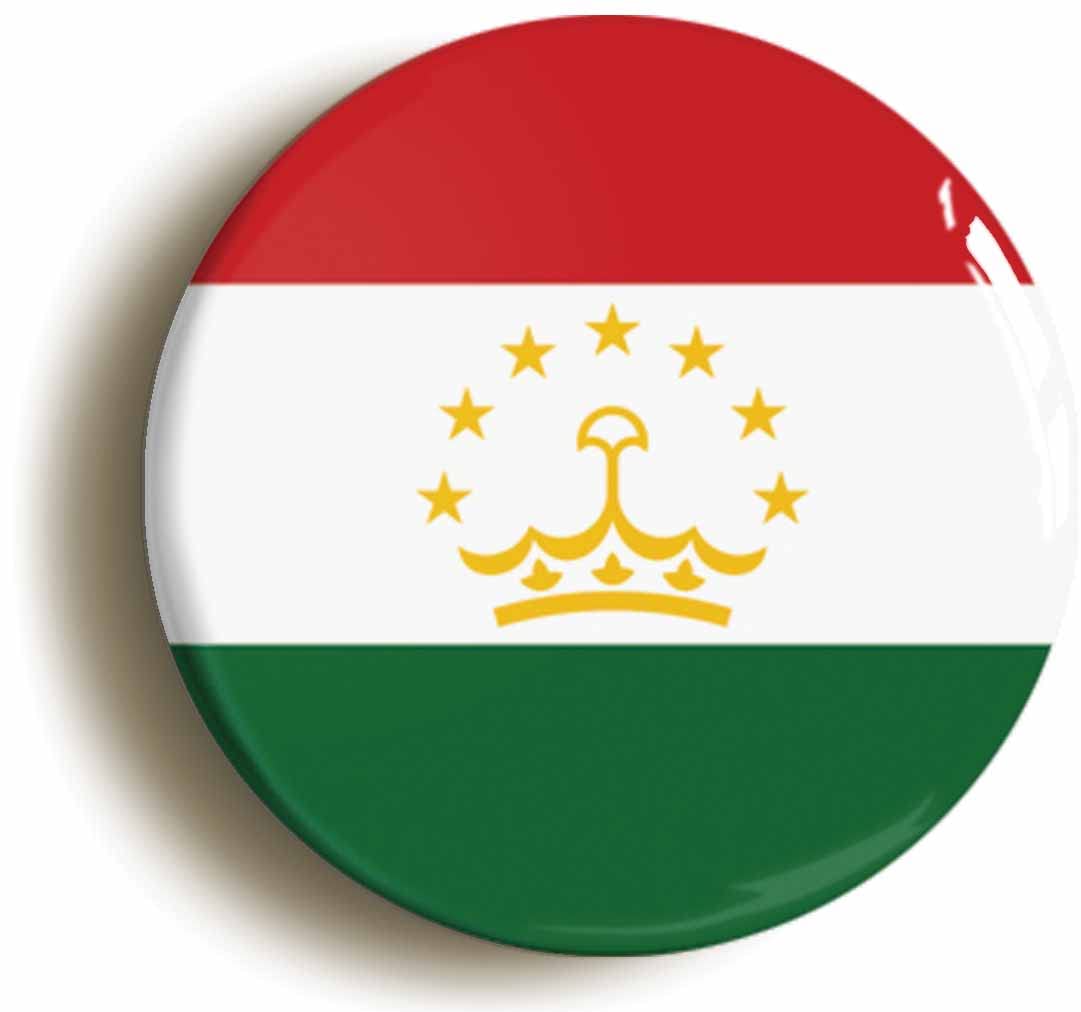 Tajikistan National Flag Fridge Magnet (Circular 2inch / 50mm Diameter)
