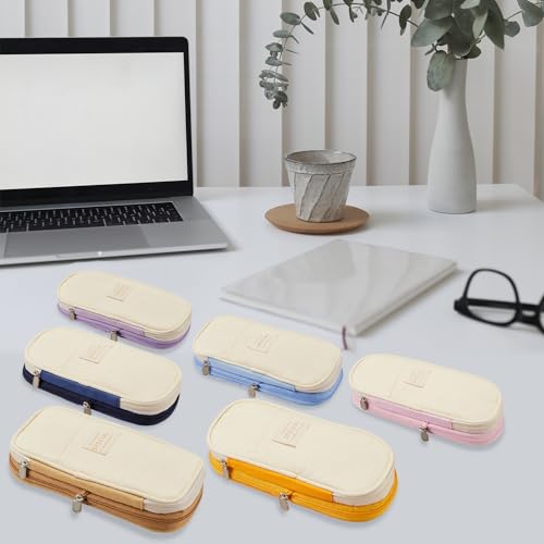 Image of Sonuimy Large Capacity Pencil Case Pouch with Zipper, Portable Aesthetic Cute Big Capacity Pencil Cases Pen Office Travel Stationery Makeup Bag, Desk Organizer for College Adults Women Men-Pink