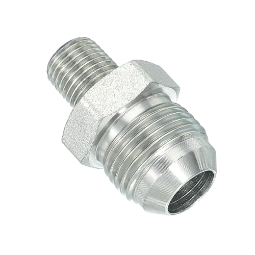 Image of PATIKIL Pipe Adapter Connector 7 /8 inch Male 74 Flare JIC x 1 /4 inch Male R Pipe Fitting Oil Feed Restrictor Fitting Hydraulic Connector for Oil Steam Water Pipelines System
