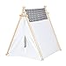homcom Tenda Indiana per Bambini con Porta e Finestra, Tenda Teepee da Interni ed Esterni, 130x111x136cm, Grigia e Bianca