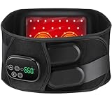 Cordless Heating Pad for Back, Sciatica Pain Relief Devices Lower Back Massager - 660nm 850nm Near Infrared Red Light Therapy Belt with Heat Soothing Vibration, Support to 50", Auto Off, 1H Run Time