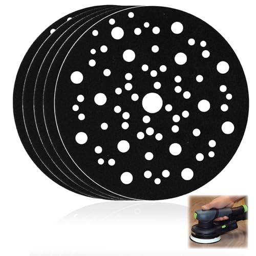5 Pièce Support de protection 150mm avec 70 Trous, Disques de Protection, Patins de Protection Auto agrippants pour Plateaux de Ponçage, Tampon de Protection pour Ponceuse, Plateau de Polissage (5pcs)