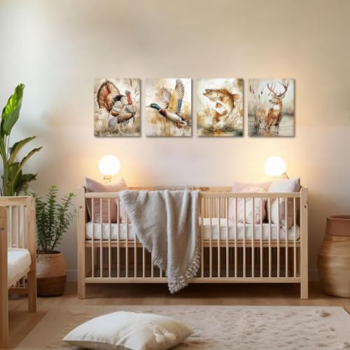 Image of Frimeeme Hunting Decor, Vintage Hunting Nursery Decor Wall Art, 8x10