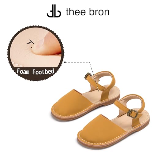 Image of THEE BRON Girls Comfort Sandals Kids Shoes Sandals Filles Sandales(AA442 Toddler,Brown /06M)