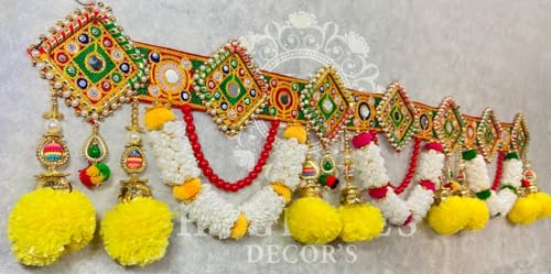 HEGIENES DECOR'S Handicraft Bandarwal | Multicolor Washable Reusable Toran for Home & Office | Entrance Gate Hanging Garland for Festival & Pooja Décor