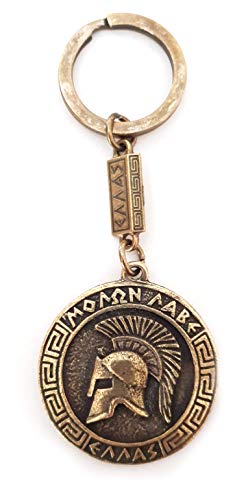 IconsGr Llavero antiguo espartano con casco de batalla