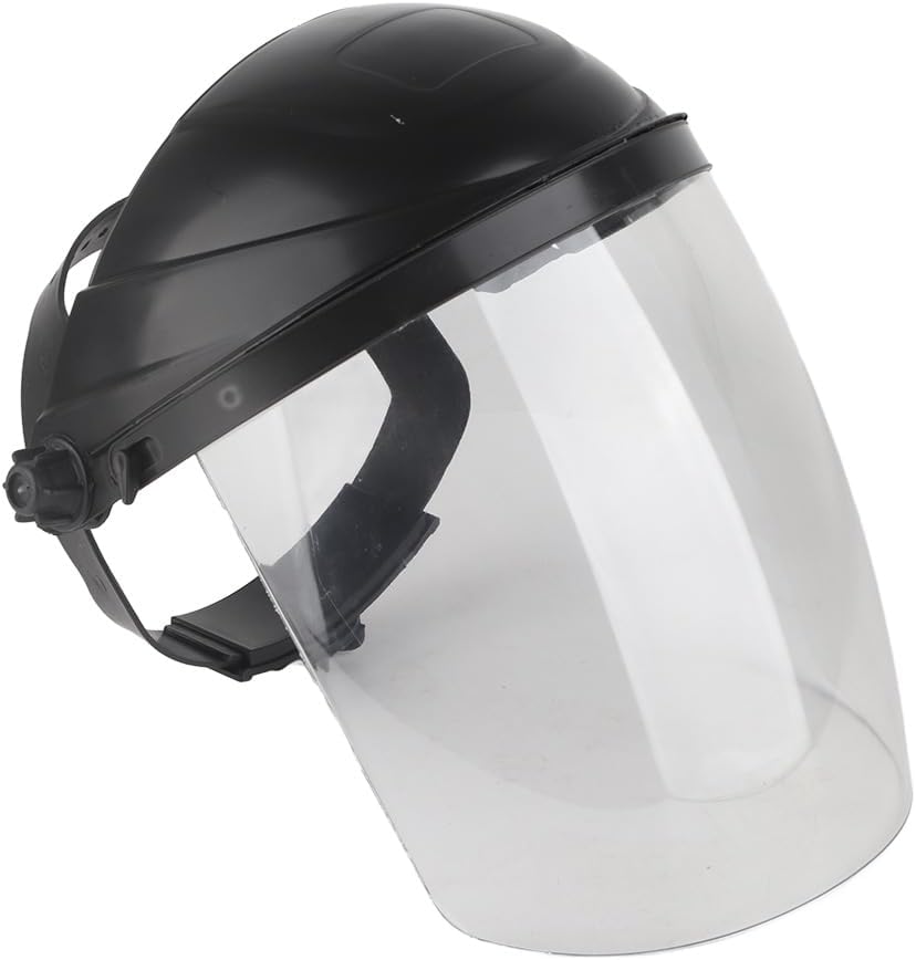 Face Visor Safety Clear Face Guard Grinding Full Protective Screen Mask Visor Eye Protection (Black)