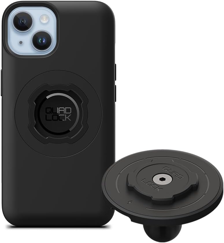 Quad Lock 20mm Ball Top Cap Adaptor Kit with iPhone 14 Plus MAG Case and MAG Wireless Charging Head (V2)