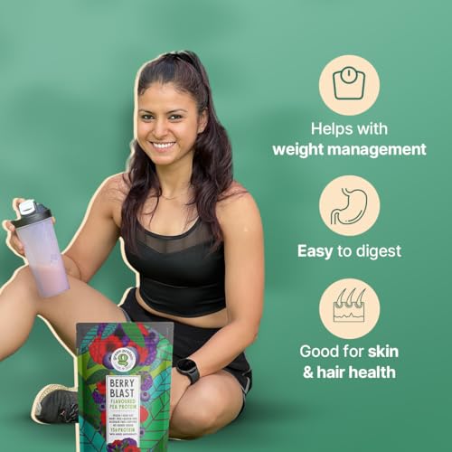 Image of GREEN PROTEIN Plant Protein Isolate Powder, Plant Protein, No Added Sugar, 100% Soy Free, Dairy Free, Gluten Free, Allergen Free, Berry Blast Flavor, 15g Protein Per Serving, Pouch (500g)