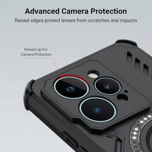 Image of ShieldTech Back Cover Case for Realme 15 5G | 360 Protection Mobile Phone Case Mag-Safe | Camera Protection | Back Cover for Realme 15 5G / Realme 15 5+G - Black TPU + PC