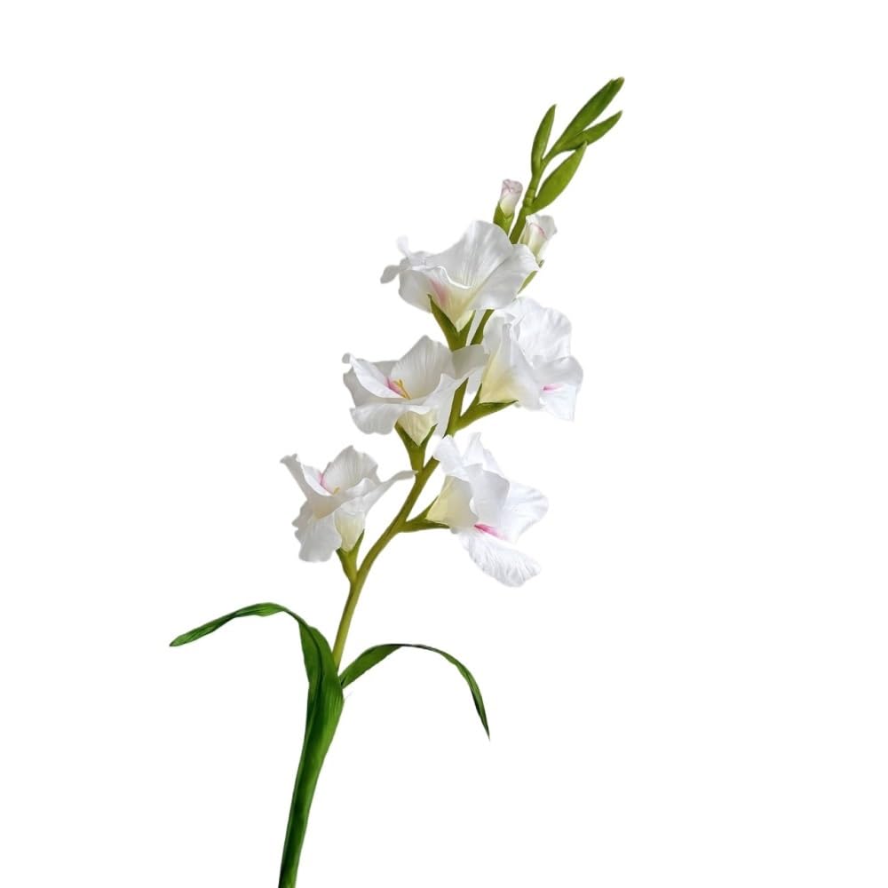 Huffa White Sword Orchid Artificial Flower - Realistic Decorative Ornaments For Living Room And Floral Landscaping(White)
