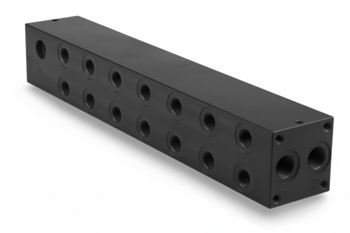 Hydraulik Ventilblock ES 06-21-38-07-2-0 (A,B z boku P,T z przodu) | Hydraulik-Anschlussblock