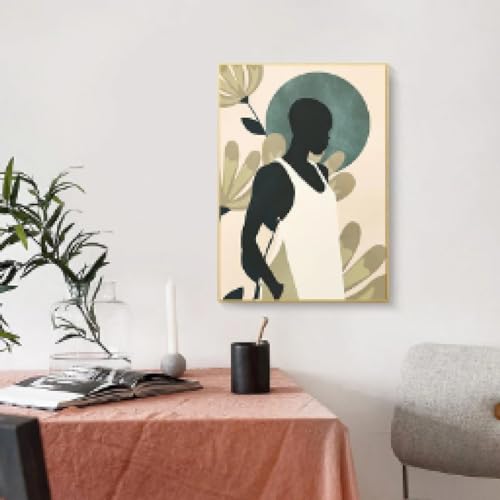 Toile femme africaine nordique pour décoration murale de salon moderne