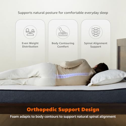 Image of Amazon Basics Dual Comfort Foam 5 Inch Mattress | Single Size Bed Mattress, 5-Inch Thick | Reversible Super Soft & Medium Firm Sides, CNC Foam Support | Bed Mattress (72x36x5 Inches, Polyester Cover)