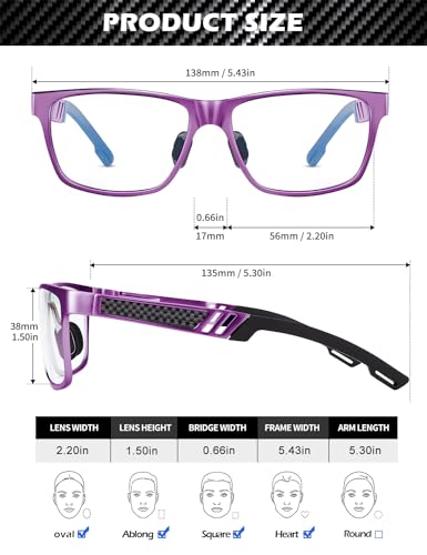 Image of ANYLUV Blue Light Blocking Glasses Men Computer Gaming Glasses Lightweight Al-Mg Metal Anti Eyestrain Eye Protection