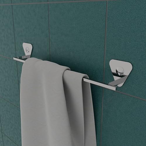Image of USF Pyramid 24 Inch Towel Rod for Bathroom, Wall Mounted Towel Bar for Washarea, Stainless Steel Holder for Towels and Cloth, Chrome Finish, 3Years Warranty