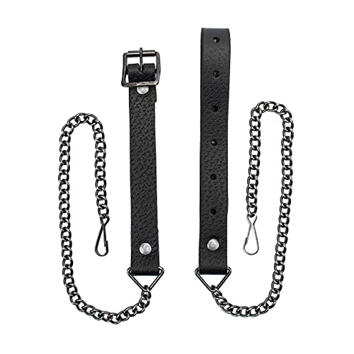 Image of Scottish Original Leather Sporran with Leather Belt & Chain (Scotland Flag with Three Tassels)