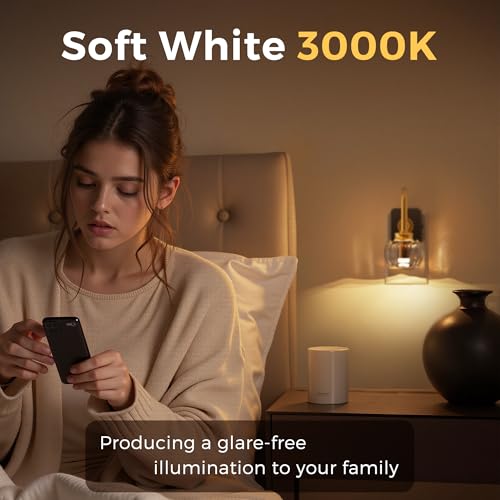 Image of L LOHAS LED Night Lights Plug into Wall, 3000K Soft White LED, Floral Night Lights with Dusk to Dawn Sensor, 0-100lm Adjustable Brightness, for Hallway Bedroom Stairway