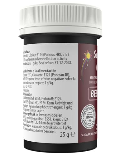 Sugarflair Food Colouring Paste Beetroot, Spectral Highly Concentrated Food Colouring for Buttercream, Sugar Paste, Royal Icing, Cake Decorations and More! Vibrant Colour Food Dye! - 25g