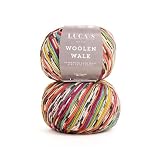 Luca-S Yarns Set of 2 Superwash Sock Wool for Knitting, 4-Ply Sock Yarn from 75% Pure Wool - 25% Polymide, 50g Durable & Machine Washable for Perfect Knitted Socks