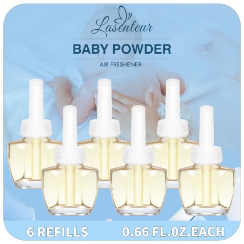 Image of Plug In Air Freshener Refills for Home, 6 Count Plug Refill | Baby Powder Summer Scents for Bathroom & Office, Compatible with Air Wick & Glade