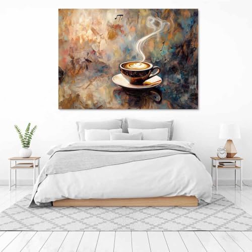 Affiche sur toile de style abstrait marron encadrée au format vertical 60x90 - 3