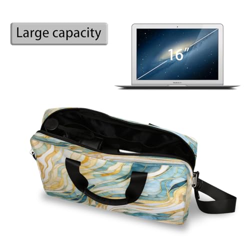 Maletín para portátil 15.6" diseño Marble Teal Golden miniatura 5