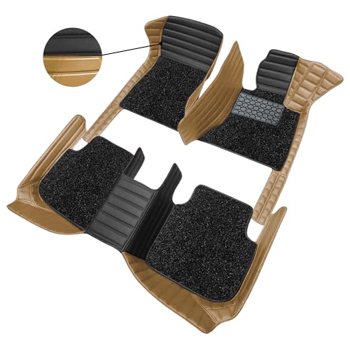 Image of Antiskid Combination 9D Car Mat Full Set for Vinfast VF 7 2026 | Luxury Leather Dual-Stitch Full Set 9D Car Floor Mat || 100% Waterproof & Washable||Color: Black FR-Chamois