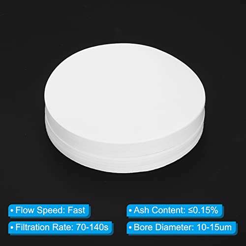 Image of PATIKIL 100Pcs 7cm Qualitative Filter Paper Circles, Fast Speed Round Laboratory Filter Paper Chemical Industrial Oil Testing Funnel Filter Paper