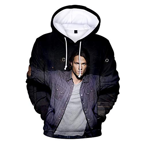 Mempire Unisex Sudadera con Capucha 3D Printed Sam Dean Winchester Brothers Hooded Sweatshirt Pullover Novedad Hoody Casual (D,XL)