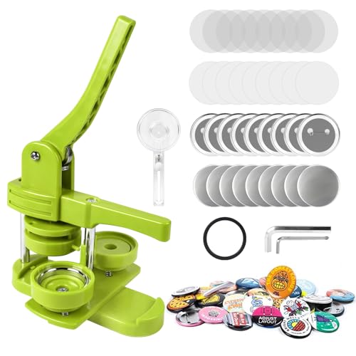 DBREAKS Maquina para Hacer Chapas 58mm Pin Maker Push-Pull DIY Prensa para Chapas con 120pcs Alfileres con Respaldo de Hierro, Laminado Brillante, Papel Redondos, DIY Pin Maker Verde DBREAKS Maquina para Hacer Chapas 58mm Pin Maker Push-Pull DIY Prensa para Chapas con 120pcs Alfileres con Respaldo de Hierro, Laminado Brillante, Papel Redondos, DIY Pin Maker Verde