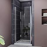 ELEGANT 34 in. W x 72 in. H Pivot Swing Shower Door 1/4 in.Clear Glass Frameless Shower Enclosure in Chrome Finish