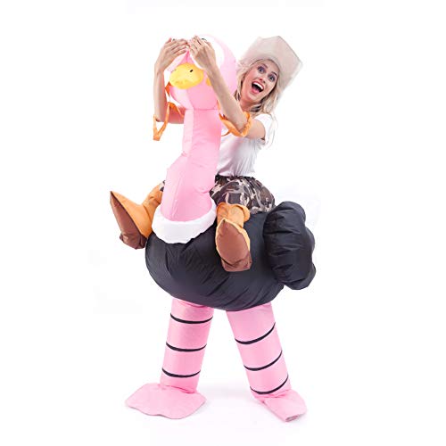 Spooktacular Creations Inflatable Halloween Costume Adult, Riding an Ostrich Blow Up Suit Set for Dress Up Cosplay Parties