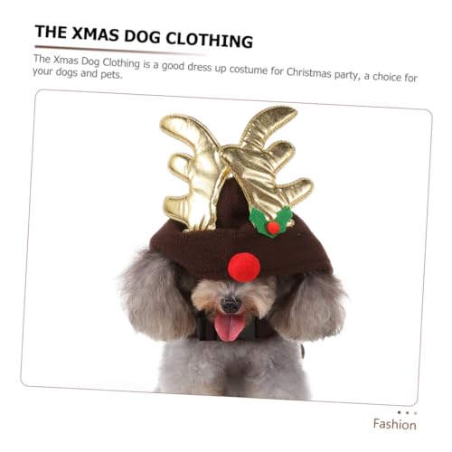 Disfraz navideño para perro color café talla M miniatura 5