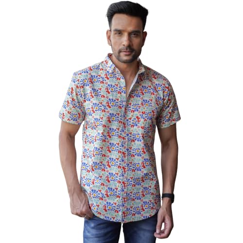 Image of Multicolor Floral Abstract Printed Shirt