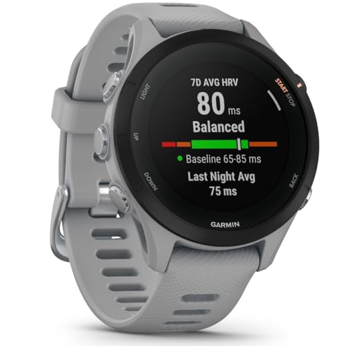 Image of Garmin Forerunner 255S, Smaller GPS Running Smartwatch, Advanced Insights, Long-Lasting Battery, Powder Gray