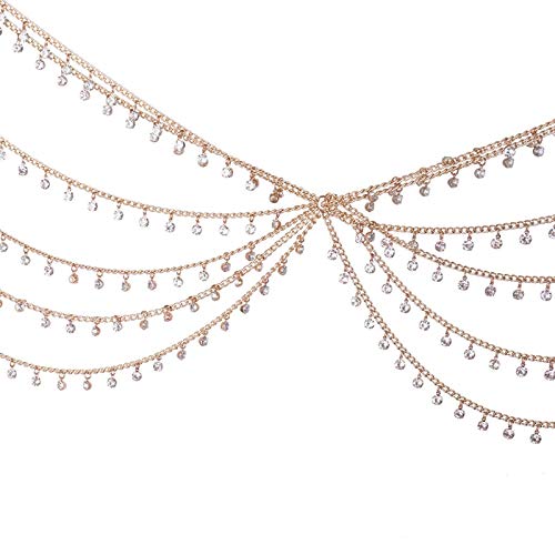 Cadena de aleación dorada con borlas para mujer y complementos de moda 3