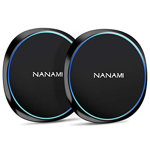 NANAMI Cargador Inalámbrico Rápido,[2-Pack] 7.5W Qi Wireless Charger para iPhone 11/XS Max/XR/X/8/8 Plus,10W Inalámbrica Carga Rápida para Samsung Galaxy S20/S10/S10+/S9/S8/S7/Note 10/9/8, AirPods Pro